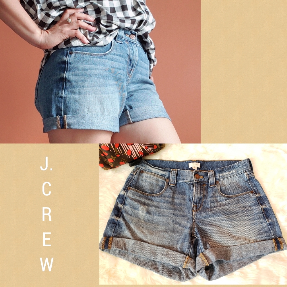 J.Crew High Waisted Distress Denim  Shorts